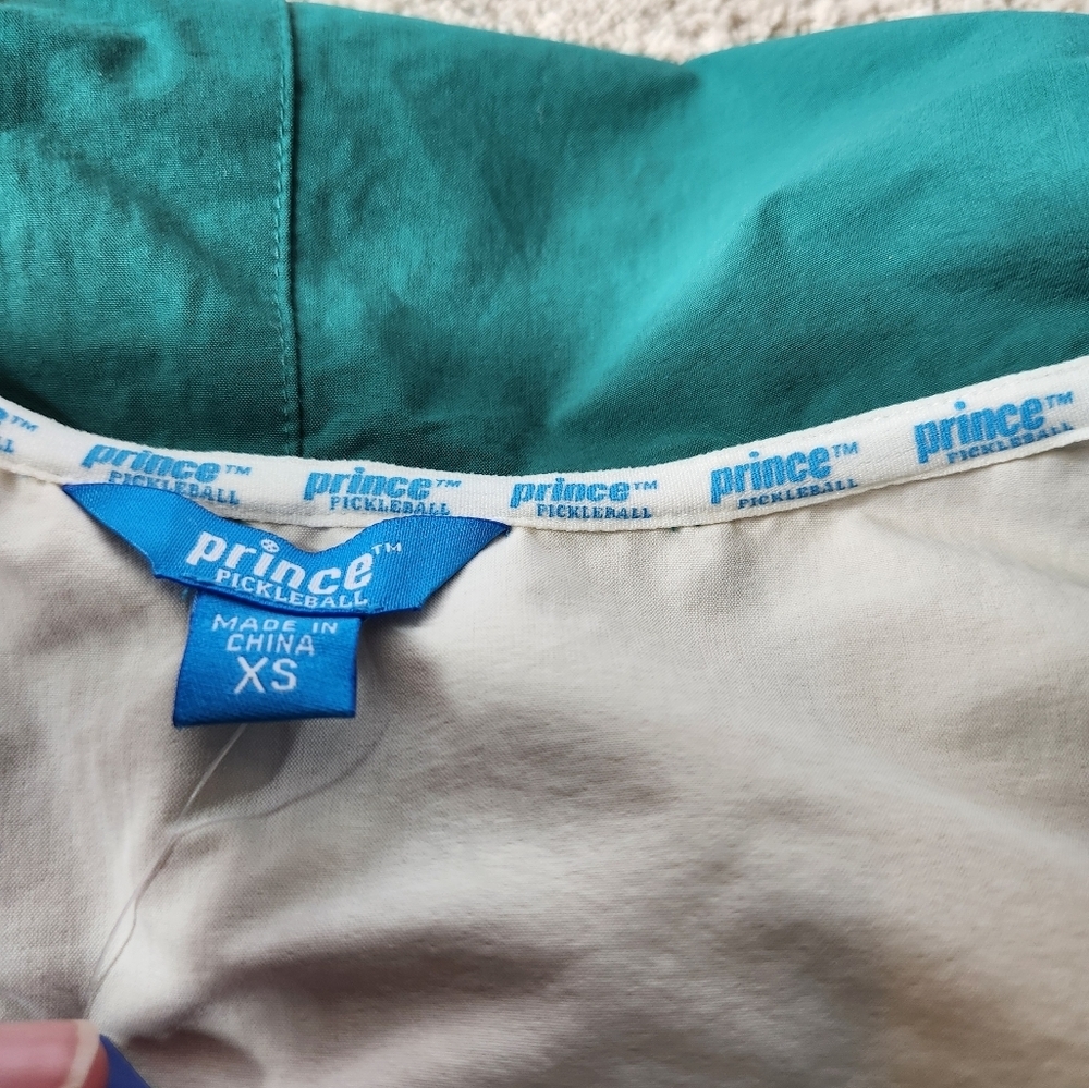 Prince Green Jacket Windbreaker Zip Hooded Cropped Logo - Picture 13 of 13